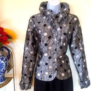 Silver Jacket with Ruffled Collar